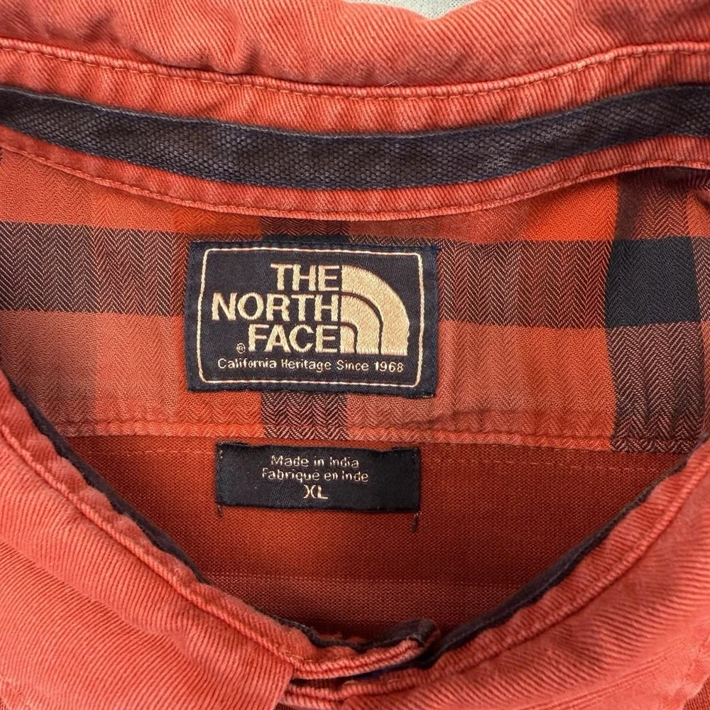 The‎ North Face Shirt Mens XL Red Clay Striped Long Sleeve Wedge Wood Rugby Polo